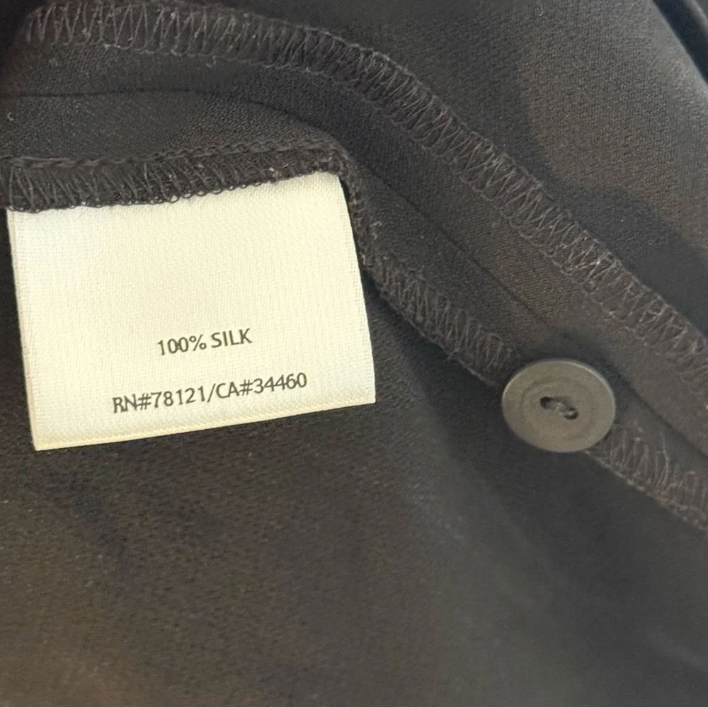 NEW EILEEN FISHER gathered 100% silk skirt in black